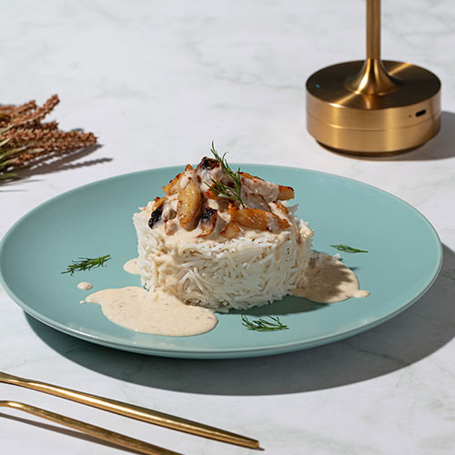 Chicken Stroganoff with Steamed Rice